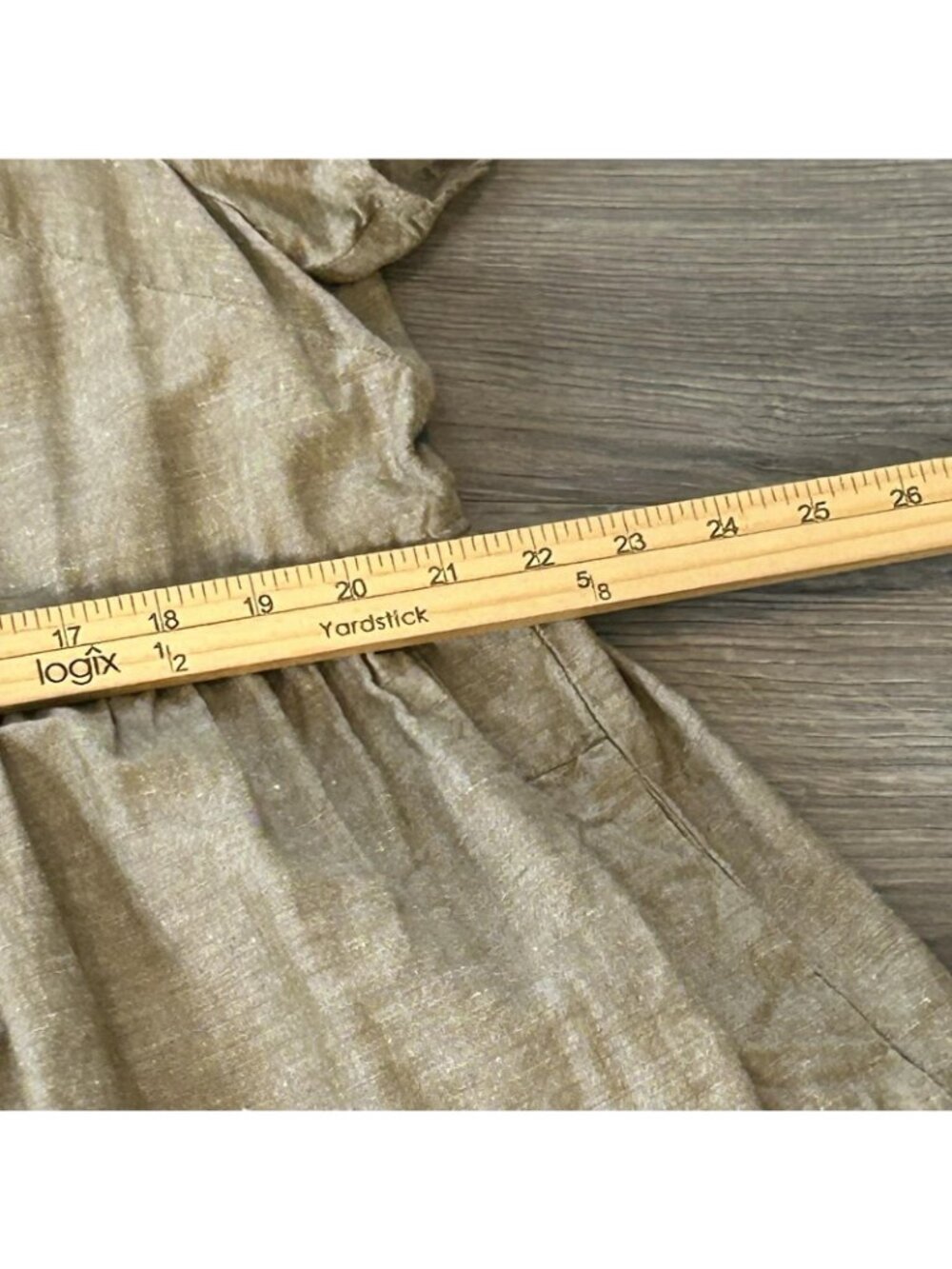 Madewell Dress Womens XXL Mini Beige Linen Blend Alexandra Button Front Pockets - Picture 9 of 12